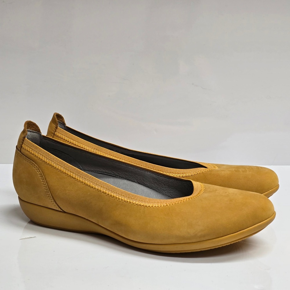 Dansko Kristen Ballet Flats Womens 42 Yellow Suede Leather Comfort Minimalist